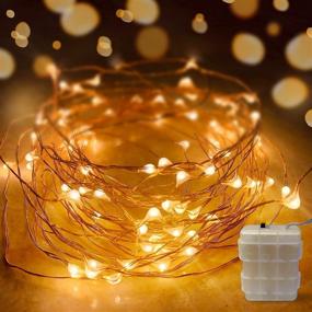 img 4 attached to 🔒 EhomeTronics Waterproof Battery Operated Fairy Lights - 16.5ft 50 LEDs Copper Wire Decorative Twinkle Light for Indoor Christmas Party Bedroom Patio Garden Wedding - Warmwhite