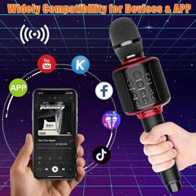 img 2 attached to 🎤 GOODaaa Wireless Bluetooth Karaoke Microphone - Portable 4-in-1 Handheld Karaoke Mics Speaker Machine with Dual Singing for Kids and Adults - Perfect for Home Parties and Birthdays