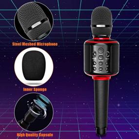 img 1 attached to 🎤 GOODaaa Wireless Bluetooth Karaoke Microphone - Portable 4-in-1 Handheld Karaoke Mics Speaker Machine with Dual Singing for Kids and Adults - Perfect for Home Parties and Birthdays