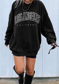 img 2 attached to Stylish Women's Oversized Batwing Sweatshirts for Los 👚 Angeles with Long Sleeves and Crewneck - Trendy Pullover Tops