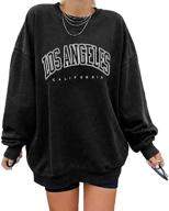 stylish women's oversized batwing sweatshirts for los 👚 angeles with long sleeves and crewneck - trendy pullover tops logo