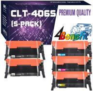 🖨️ 4benefit 5 pack clt406s toner cartridges - 2xbk+cym - compatible with clp-365, clp-365w, sl-c410w, xpress c410fw, xpress c411w printer - clt-406s clt-k406s logo