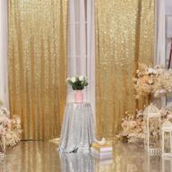 🌟 juya delight 2'x8' shimmery gold sequin photo backdrop curtain - ideal for parties, banquets, festivals, weddings, anniversaries, and exhibitions logo