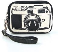 📷 stylish canvas mini wallet wristlet bag featuring film camera image logo