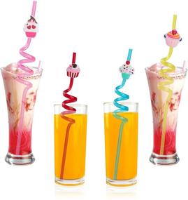 img 3 attached to Reusable Straws Plastic Drinking Decorations Theme Temporaty Household Supplies