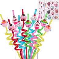 reusable straws plastic drinking decorations theme temporaty household supplies logo