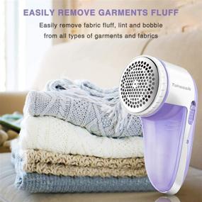 img 2 attached to 🔌 Rechargeable Electric Fabric Shaver with Stainless Steel Blades - Professional Sweater Lint Remover for Cloths, Fabrics, and Furniture