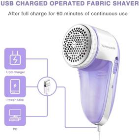 img 1 attached to 🔌 Rechargeable Electric Fabric Shaver with Stainless Steel Blades - Professional Sweater Lint Remover for Cloths, Fabrics, and Furniture