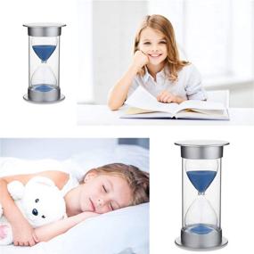 img 1 attached to Hourglass Sand Timer - 5/10/15/30/45/60 minutes Sand Glass Timer for Various Occasions - Perfect Mantel, Office, Desk, or Shelf Decor - Ideal Christmas Birthday Gift - Fun Games, Classroom Timer, Kitchen Aid - (Blue, 5 min)