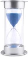 hourglass sand timer - 5/10/15/30/45/60 minutes sand glass timer for various occasions - perfect mantel, office, desk, or shelf decor - ideal christmas birthday gift - fun games, classroom timer, kitchen aid - (blue, 5 min) logo