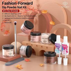 img 1 attached to 💅 Modelones 6 Colors Dip Powder Nail Kit Starter: Complete 12Pcs Fall Winter Acrylic Dipping Powder System Liquid Set with Base & Top Coat Activator – Perfect DIY Salon French Nail Art Kit for Beginners