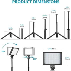 img 3 attached to Новая диммируемая USB-светодиодная видеолампа 2-пак с регулируемым штативом, цветными 🔆 фильтрами - идеально подходит для съемки с низкого угла, зумирования/видеоконференций, стриминга игр и фотографии для YouTube.