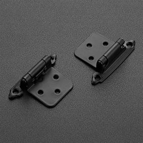 img 3 attached to 🔧 60 Pack 30 Pairs 1/2'' Overlay Cabinet Hinges in Black - Semi-Concealed Cupboard Hinges, Face Mount Cabinet Hardware, Self-Closing Decorative Kitchen Cabinet Hinges with Door Bumpers