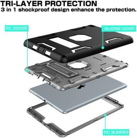 img 1 attached to TOPSKY Shockproof Defender Case for New iPad 9.7 2018/2017, iPad 6th/5th Generation 📱 - Protective Cover for Apple iPad 9.7 A1893 A1954 A1822 A1823 - Black Grey