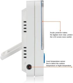 img 2 attached to 🌡️ Fridge Freezer Thermometer with Max/Min Memory, High & Low Temperature Alarms, LED Indicator | Digital Refrigeration Thermometer with Magnetic Base | 2 Pack