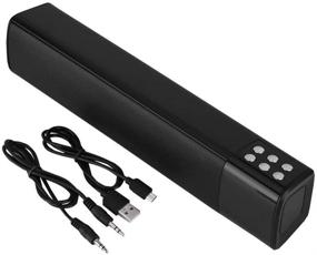 img 4 attached to 🎧 Wireless Bluetooth TV Sound Bar with Dual Bass Speakers, Noise Cancelling, LED Display, and Multiple Connectivity Options - Ideal for Home Theater, HiFi Stereo Experience. Supports FM, AUX, USB, and TF Card