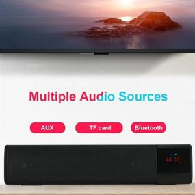 img 1 attached to 🎧 Wireless Bluetooth TV Sound Bar with Dual Bass Speakers, Noise Cancelling, LED Display, and Multiple Connectivity Options - Ideal for Home Theater, HiFi Stereo Experience. Supports FM, AUX, USB, and TF Card