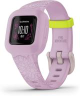 garmin vivofit jr. 3 fitness tracker for kids with interactive app, swim-friendly, extended battery life, lilac floral логотип