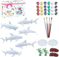 набор для рисования mpfstoc kids crafts и arts set, 40 шт. океан морской животные акула игрушки art craft поставки вечеринки favors для мальчиков девочек 4 5 6 7 8 лет diy подарок пасхи творчество с росписью своих существ логотип