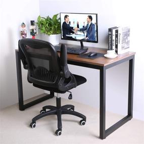 img 3 attached to 💺 Qulomvs Computer Mesh Office Chair with Adjustable Armrests - Executive Ergonomic Desk Chair with Flip-Up Arms - Mid Back 360 Swivel Task Chair with Wheels - All Black