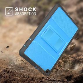 img 1 attached to 📱 MoKo Case for Samsung Galaxy Tab A 8.0 T290/T295 (2019) - Heavy Duty Shockproof Rugged Protective Cover with Built-in Screen Protector - Blue & Dark Gray