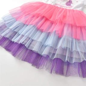 img 2 attached to DXTON Winter Tutu Dresses for Toddler Girls - Long Sleeve Outfits 2-8T