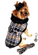 🐾 warm winter harness coat for dogs - stylish plaids - includes matching leash and charm set - available in xs thru xxl sizes логотип