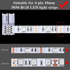 img 2 attached to 🌈 Enhance Your RGB LED Strip Setup with the 5050 4 Pin Connector Kit – Extension Cable, Jumper, Splitter, L Connectors, T Connector, Gapless Connectors, and More!