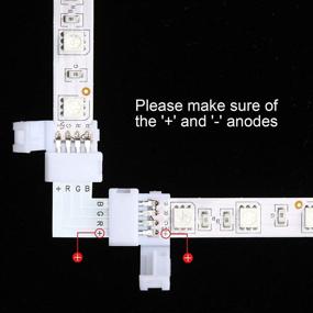 img 3 attached to 🌈 Enhance Your RGB LED Strip Setup with the 5050 4 Pin Connector Kit – Extension Cable, Jumper, Splitter, L Connectors, T Connector, Gapless Connectors, and More!