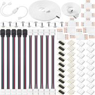 🌈 enhance your rgb led strip setup with the 5050 4 pin connector kit – extension cable, jumper, splitter, l connectors, t connector, gapless connectors, and more! логотип