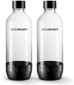 img 2 attached to 🥤 Sodastream 2-Pack Black Premium 1L Carbonating Bottles - Reusable Soda Stream Water Bundle with Bonus Kidscare Bottle Cleaning Brush