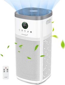 img 4 attached to 🌬️ Large Room Air Purifier for Home with True HEPA Filter, PM2.5 Display, Auto Mode – Capture 99.97% Allergens, Pets, Smoke, Pollen, Dust