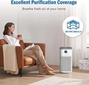 img 1 attached to 🌬️ Large Room Air Purifier for Home with True HEPA Filter, PM2.5 Display, Auto Mode – Capture 99.97% Allergens, Pets, Smoke, Pollen, Dust