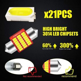 img 1 attached to YEORO DE3175 6428 LED Bulb Super Bright 21SMD 3014 Chips 31Mm CANBUS Festoon DE3021 DE3022 3175 LED Interior Dome Map Trunk Step Courtesy Lights Replacement Parts