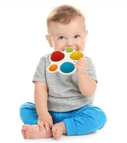 img 3 attached to 🧸 Simple Dimple Fidget Popper Toy - Family Made Company - Sensory Toys for Infants: Early Education, Motor Skills Development, Attention Intensive Learning Toy - Ages 6 Months and Up (A)