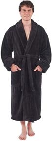 img 3 attached to TurkishTowels Luxurious Collar Bathrobe Espresso: The Ultimate Men's Clothing for Sleep & Lounge