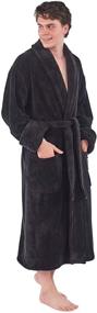 img 1 attached to TurkishTowels Luxurious Collar Bathrobe Espresso: The Ultimate Men's Clothing for Sleep & Lounge