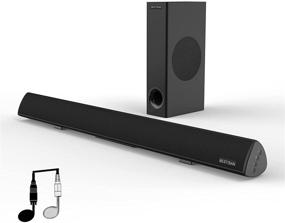 img 4 attached to Bestisan Sound Bar with Subwoofer: 120W 2.1 Channel Home Theater Speaker for TV - Wired & Wireless Bluetooth, Deep Bass, 30-inch