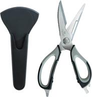 🔪 8-in-1 multi-functional heavy duty home kitchen shears by pqs - non-corrosive stainless steel blades, ambidextrous grip, and magnetic holder - knife-sharp solution logo