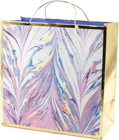 img 4 attached to 🎁 Hallmark Signature 10" Large Gift Bag in Purple and Pink Marble with Gold Foil - Perfect for Birthdays, Bridal Showers, Mother's Day, Retirements, and All Occasions
