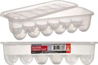 🥚 eco-friendly stackable plastic egg storage carton container with lid - set of 2, 12.5x5 in. логотип