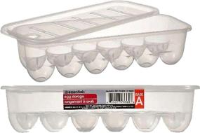 img 1 attached to 🥚 Eco-Friendly Stackable Plastic Egg Storage Carton Container with Lid - Set of 2, 12.5x5 in.