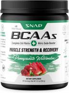 🍉 snap водяной арбузный порошок bcaa: важный аминокислотный энергетический дополнительный препарат с бустером оксида азота - восстановление до и после тренировки, сила мышц и производительность - 30 порций логотип