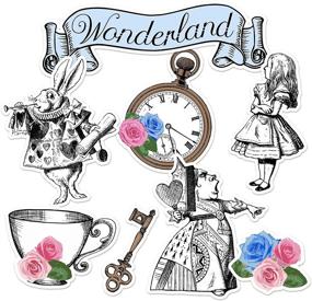 img 4 attached to 🔍 Alice in Wonderland Themed Vintage Cutouts by Red Fox Tail: Perfect Decorations for a Nostalgic Touch