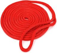 ⚓️ red marine rope line - 15-foot double braided dockline, 3/8" thick nylon with 10" loop - ideal for boat mooring, jet ski & watercraft accessories, tools, and essentials логотип