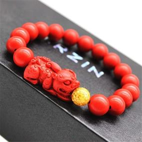 img 1 attached to 💰 Feng Shui Red Bead Bracelet with Pi Xiu Charm for Prosperity and Wealth Attraction - Perfect for Men and Women