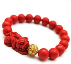 img 4 attached to 💰 Feng Shui Red Bead Bracelet with Pi Xiu Charm for Prosperity and Wealth Attraction - Perfect for Men and Women