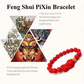img 2 attached to 💰 Feng Shui Red Bead Bracelet with Pi Xiu Charm for Prosperity and Wealth Attraction - Perfect for Men and Women