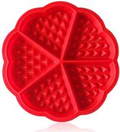 🧇 amison bakeware silicone waffle mold: flower heart shape muffin mould, red - ideal for perfect waffle baking логотип