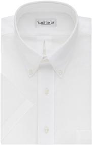 img 4 attached to Van Heusen Men's Short Sleeve Oxford Dress Shirt - Clothing